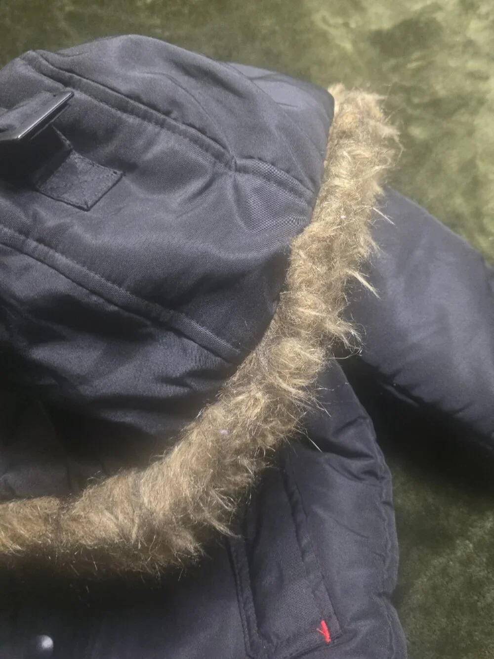 Rothschild 1881 Expedition Baby Pram Snowsuit 12M Black Faux Fur Hood Footed